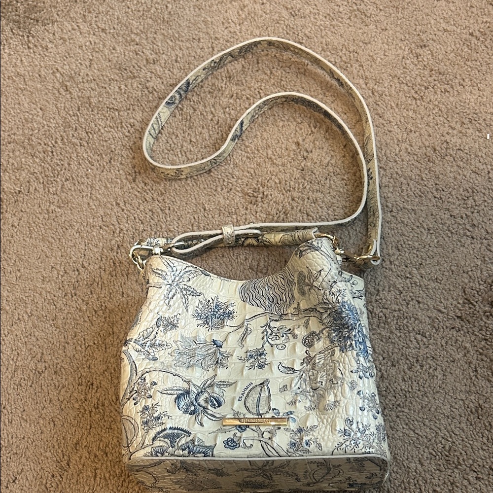 Brahmin mini Amelia blue jay bag